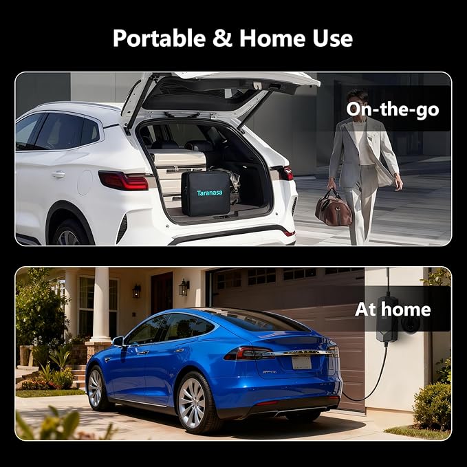 Level 2 Tesla Charger, Fast 40A 240V EV Charger, Portable Mobile NACS Connector, ETL Listed Home Wall Charger for Tesla Model Y/3/S/X with NEMA 14-50 Plug, 20ft Cable w/Holder