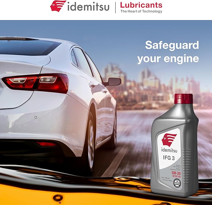Idemitsu IFG 3 5W-20 Full Synthetic Motor Oil – 1 Quart SP/GF-6A Certified Engine Oil for TGDI & PFI Engines | Engineered for Maximum Efficiency and Protection