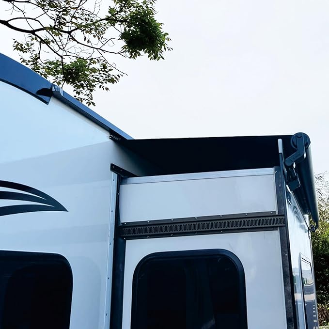 Dulepax RV Slide Out Awning,RV Slide Topper,Modular Camper Slide Out Awning Kit,Slide Toppers for RVs,5th Wheels,Travel Trailers and Motorhomes,Black,11'9''(11'1''Fabric)