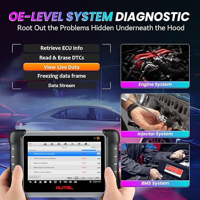 Autel Scanner MaxiPro MP808Z-TS+MV108S with 2 Year Updates: Upgrade Version of MK900BT & MP808BT Bidirectional Scan Tool, ECU Coding Same As MP900BT/MP900-TS, Full System Diagnostic Tool