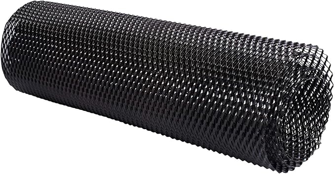 AggAuto 47x16 inches Car Pickup Truck Grill Mesh Spoiler Bumper Vent Aluminum Alloy Automotive Grille Insert Air Intake Racing Rhombic Hole 6x12mm Black