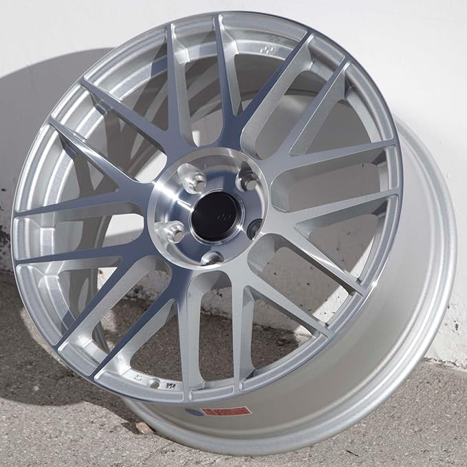Circuit Performance CSF11 18x8" Gloss Silver/Machined Face 5x114.3 [+40mm] Wheel Compatible with Honda Accord, Civic, CRV, Toyota Camry Rav-4 etc