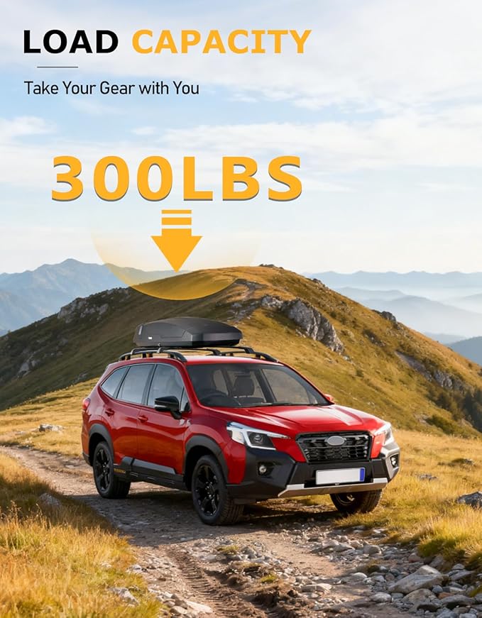 Tuyoung 300lbs Roof Rack Cross Bars Compatible with Subaru Forester Wilderness 2022-2025 with Raised Side Rails, Lockable Heavy Duty Aluminum Roof Crossbars Rooftop Luggage Racks Carrier