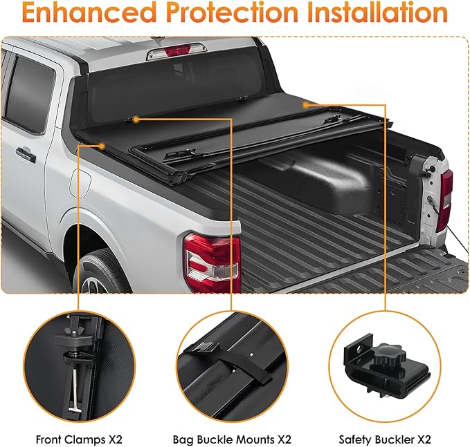 Nilight Soft Tri-fold Truck Bed Tonneau Cover Compatible with Ford F150 2015 2016 2017 2018 2019 2020 2021 2022 2023 2024 2025-6.5ft
