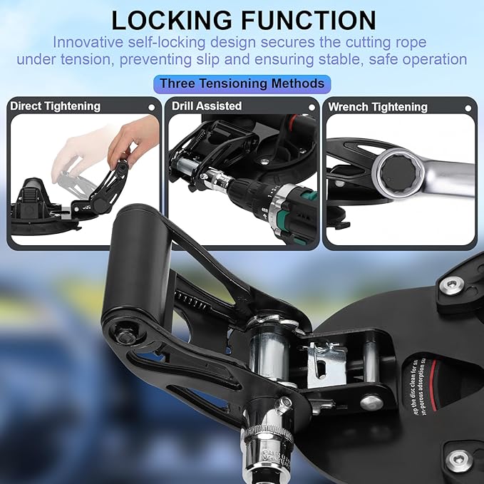 Auto Windshield Glass Removal Tool Kit with Heavy-Duty 200mm Suction Cup, 580lbs Load Capacity, Self-Locking System & 1.2mm Thick Reinforced Cutting Wire for Fast and Safe Glass Separation