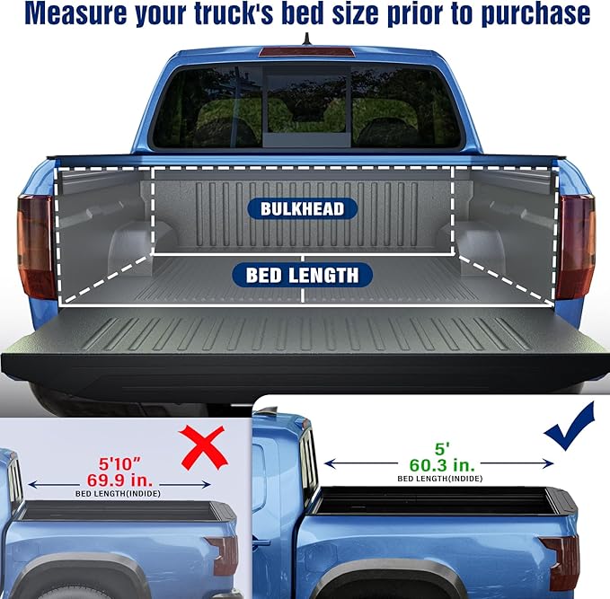 Low Profile Flip Up Truck Bed Tonneau Cover for 2005-2026 Nissan Frontier 5ft Bed (60")