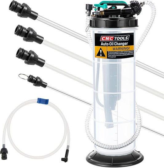 Estune 2 Gallon/7.5 L Manual Pneumatic Fluid Extractor, Automotive Oil Extractor Pump Oil Vacuum Changer with 5 Pcs Brake Bleeding Hose for Car, SUVs, Truck, Yachts