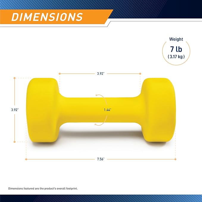 Marcy Colored Neoprene Dumbbell (Sold in Singles or Set) Hand Weights, Exercise Free Weights for Home Gym