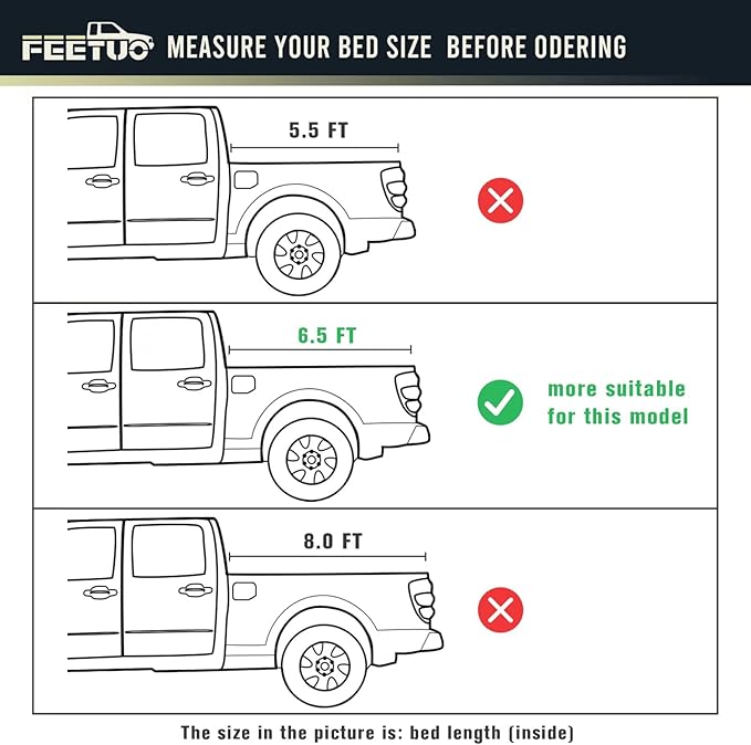 Soft Quad-Fold Tonneau Cover Truck Bed for 2004-2014 F150 & 2006-2014 Mark LT 6.5FT/78.8inch