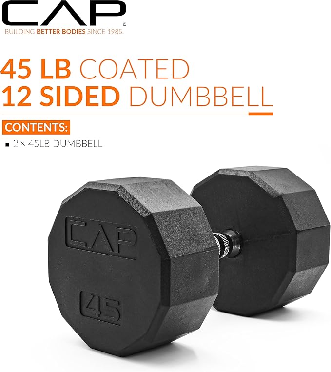 CAP Barbell Coated Dumbbell Weight | Multiple Options Pairs & Sets