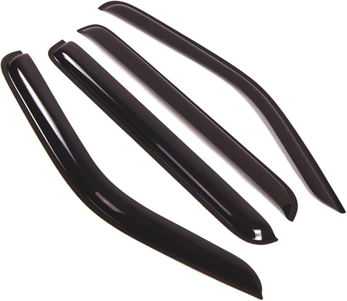 Tuningpros WD2-123 Dark Smoke 4 Pcs Set Window Visor (Outside Mount) Deflector Rain Guard Compatible with 2007-2011 Dodge Nitro