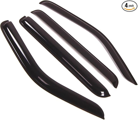 TuningPros Outside Mount Window Vent Visors Rain Guards Compatible with Dodge Nitro 2007-2011 | Side Window Wind Deflectors Rain Shields | Smoke Tinted, 4 Pcs Set, DGWV-123