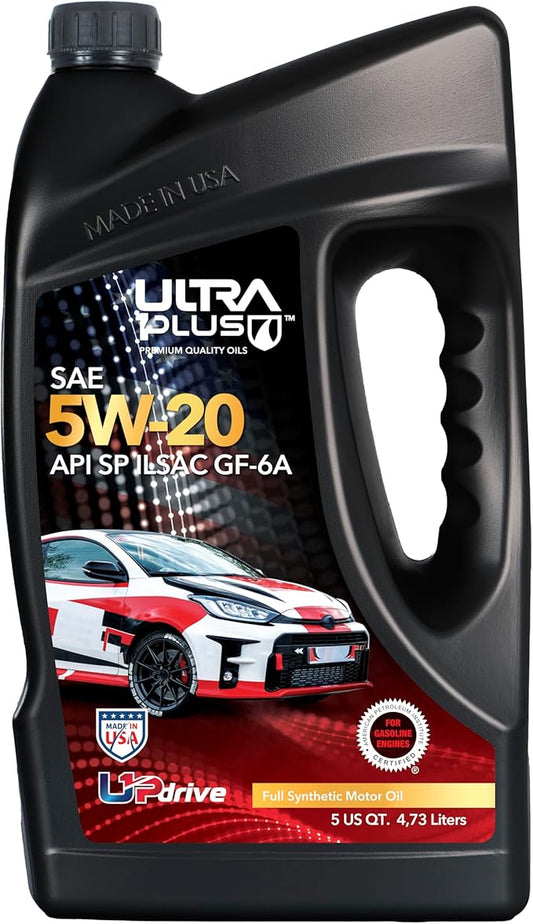 ULTRA 1PLUS SAE 5W-20 Full Synthetic Motor Oil API SP ILSAC GF-6A - 5W20 motor oil, 5 QTS Jug