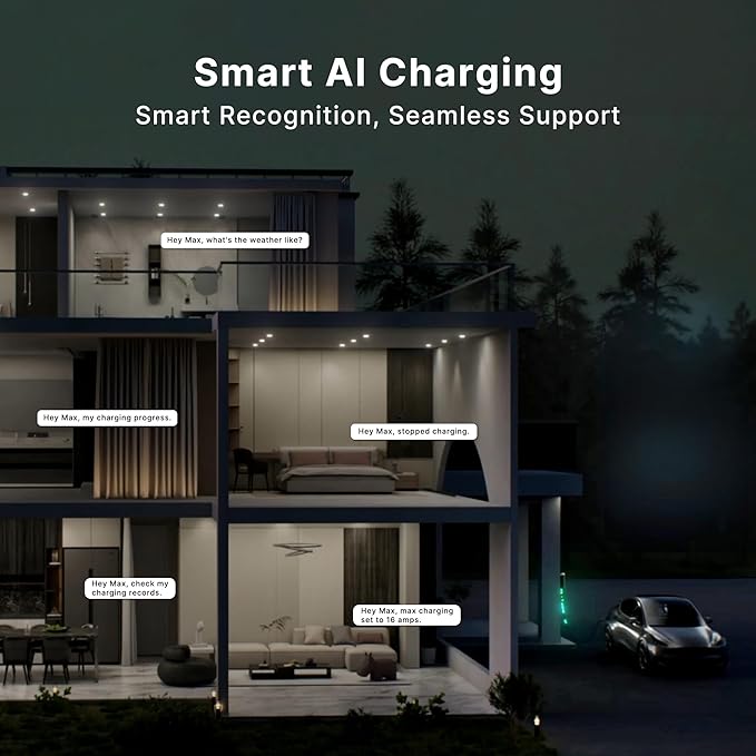 Autel Home Level 2 EV Charger up to 50Amp, 240V, Indoor/Outdoor Car Charging Station, Flexible 25-Foot Cable,Hardwired, Silver