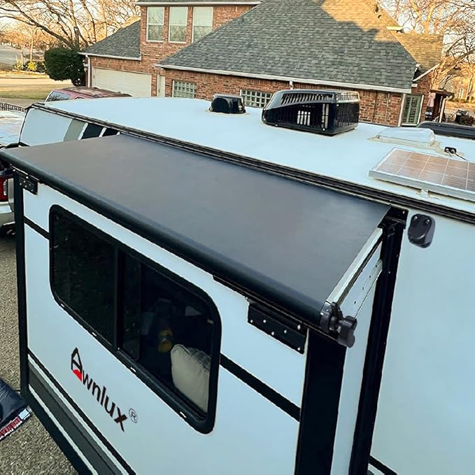 Awnlux Slide Topper Awning PRO MAX - Black Modular Slide Out Awning Kit Slide Out Protection for RVs, Travel Trailers, 5th Wheels, and Motorhomes-12'6" (12'1" Fabric)