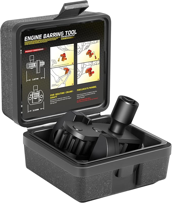 Camoo J-46392 Engine Barring Tool, Engine Turning Tool with Storage Box for Detroit Diesel DD13, DD15, DD16, MBE4000, MBE900 Alternative to J-46392 W904589046300 Flywheel Cranking Turning Tool