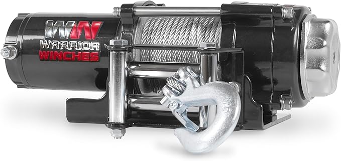 Warrior Winches Ninja 2500 lbs - Premium 12V Electric ATV/UTV Winch with Steel Cable, Compact and Powerful 12 Volt ATV Winch - Comes with Wireless Remote - Perfect for ATV, UTV, Boat, Trailer