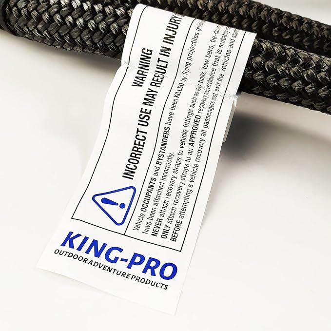 KING-PRO Kinetic Recovery Rope 3/4“x30' Towing Rope 20,000lbs Breaking Strength 100% Nylon Made Heavy Duty Offroad Snatch Strap 30% Elasticity for Full-Size Truck Large SUVs Offroad Vehicels (Blue)