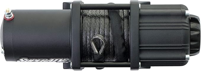 SuperATV 2500 LB. Black Ops Winch with Heavy Duty Winch Mounting Plate for Polaris Sportsman/Highlifter/Scrambler/Touring (See Fitment) | 3/16" Steel Plating | Complete kit ready for install