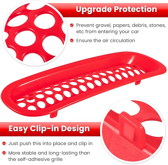 7PCS Front Grill Mesh Inserts for Jeep Wrangler JK JKU Unlimited 2007 2008 2009 2010 2011 2012 2013 2014 2015 2016 2017 2018 Grille Guard Cover Trim Clip-in Exterior Accessories (Matte Red)