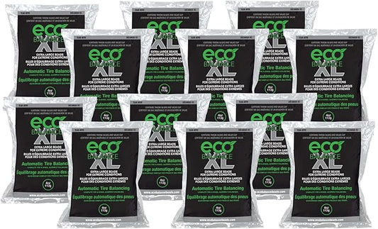 ECO Balance 04-ECOXL12 ECO XL Extreme Condition Tire/Wheel Balancing Beads - Off-Road Vehicles, Light Duty Truck Tires, (12) 4oz Balance Bead Bags, (12) Valve Caps