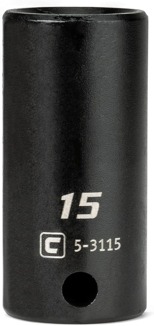 Capri Tools 3/8 in. Drive 15 mm Semi-Deep Impact Socket