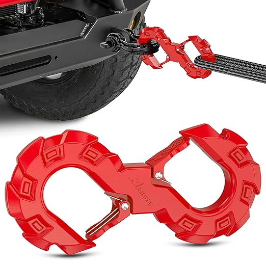 Nilight S-Shape Shackle, Quick Release Tow Hook for Winch Cable Ropes, 33,000 lbs Heavy Duty for Off-Road Recovery, Towing Extension, Tree Saver, Winch Shackle, Forged Steel, Red