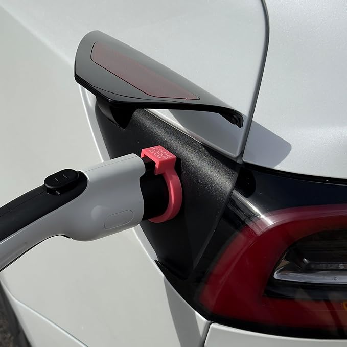 Door Dock for Tesla/J1772 Adapter for Model Y and Charger Locking Ring Bundle 2023-2025 (Pink)
