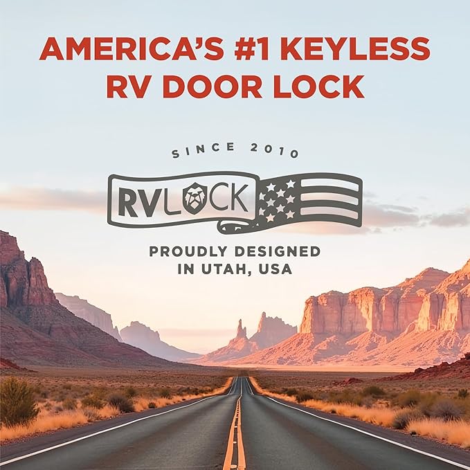 RVLOCK V4 Premium Metal RV Door Lock with Keypad and Remote, Secure and Convenient Keyless Camper Door Lock Replacement, Durable Replacement for Trailers, Patented Security Technology