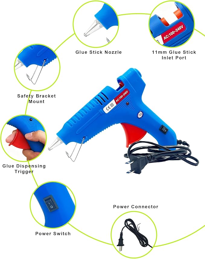 Car Dent Repair Kit Includes A 100W Hot Glue Gun + 10pcs Paintless Dent Removal Hot Glue Sticks, Suitable For Car Dent Repair, Home Renovation, Quick Daily Repairs, And Diy Craft Projects