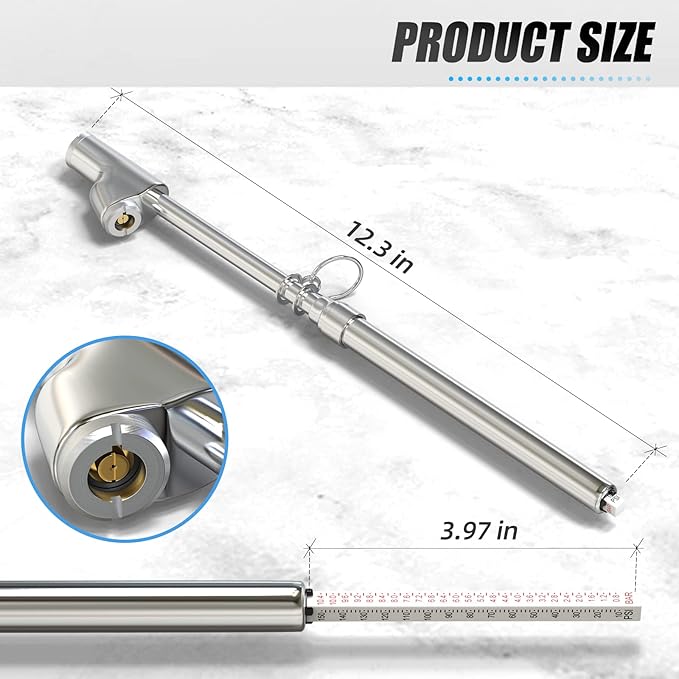 MEANLIN MEASURE Silver Double Straight Type Tire Pressure Gauge，Dual Head Air Pressure Gauge 10Pcs，Pressure Range 10-150 Psi(Suitable for Trucks, etc.