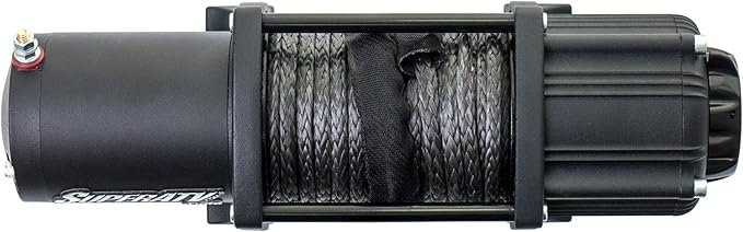 SuperATV 4500 LB. Black Ops Winch with Heavy Duty Winch Mounting Plate for Polaris Sportsman/Highlifter/Scrambler/Touring (See Fitment) | 3/16" Steel Plating | Complete kit ready for install