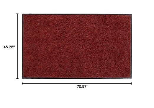Guardian Platinum Series Indoor Wiper Floor Mat, Rubber with Nylon Carpet, 4'x6', Red