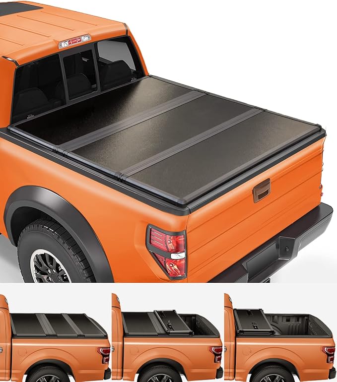 TIPTOP Tri-Fold Hard Tonneau Cover Truck Bed FRP On Top for 2004-2014 F150 & 2006-2014 Mark LT 6.5ft Bed (78.8") | TPM3 |
