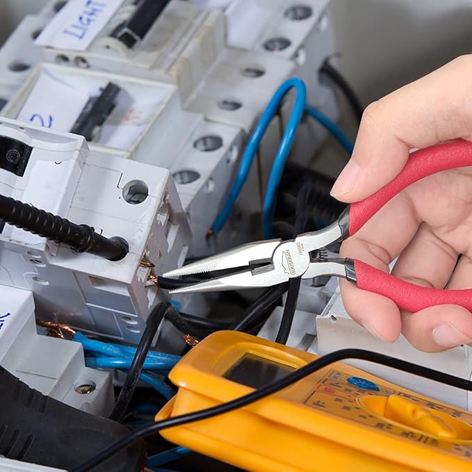 Needle Nose Pliers, 5 Inch, Needles Noses Pliers Set, 10 Pack, Small Needle Nose Plier, Long Nose Plier with Side Cutter, Spring Loaded Jewelry Needle Nose Pliers for Cutting and Bending Wire