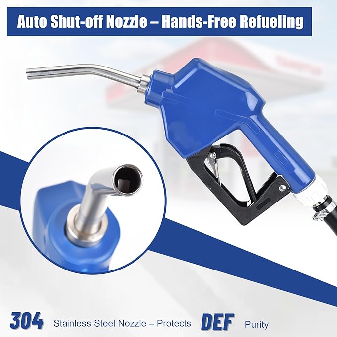 32 Gallon Portable DEF Transfer Tank with Dual-Wheel Design,12V Electric Pump, 10 GPM Flow Rate, Auto Shut-off Stainless Steel Nozzle,HDPE DEF Tank for Trucks, Farm Tractors & Fleets