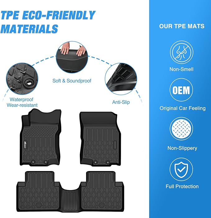 Nilight TPE Floor Mats for Nissan Rogue Sport 2017 2018 2019 2020 2021 2022 2023, All Weather Custom Fit Heavy Duty Floor Liners