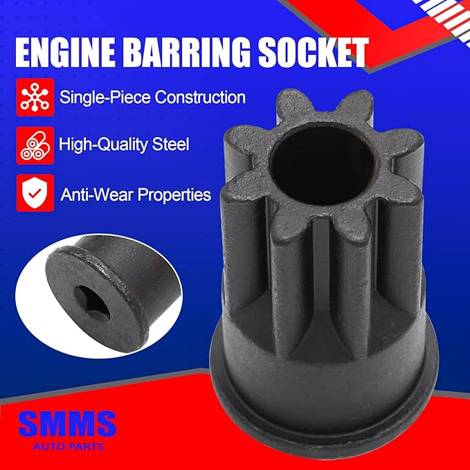 SMMS J-38587-A Engine Barring Socket Engine Turning Tool for Caterpillar CAT 3406E, Fits for EUI MUI & Mack Engines C9 C10 C12 C13 C15 C16 & E-7, E-7 ETEC OE: J38587A