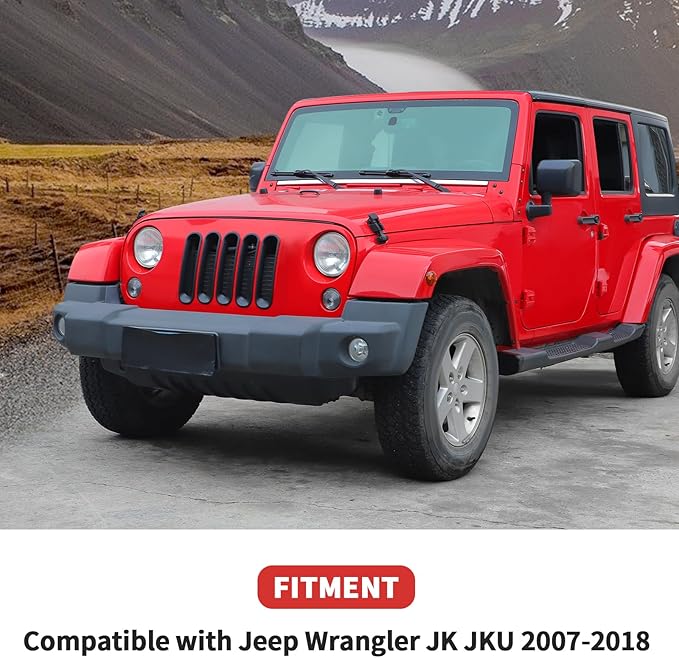 JK Grill Inserts Front Grille Mesh no Mesh Cover Guard for Jeep Wrangler JK 2007-2017 Clip-on Grille Accessories