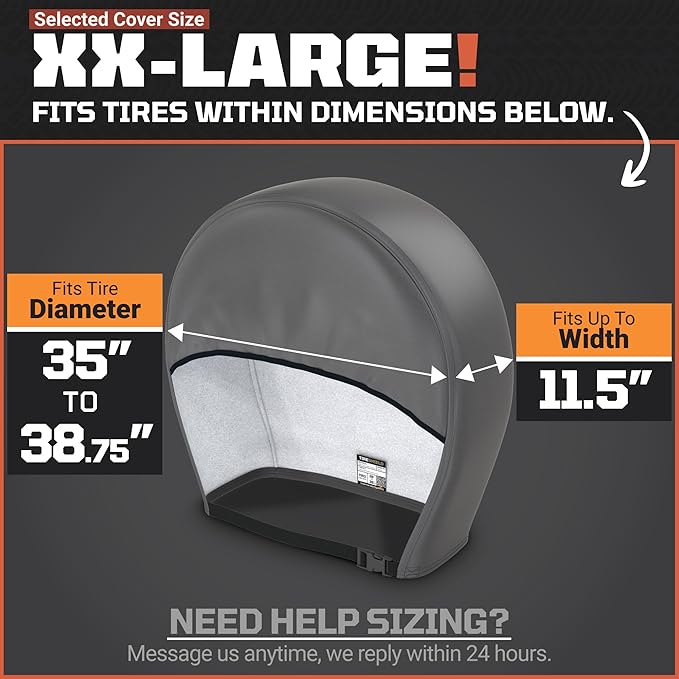 TIRESHIELD PRO Tire Covers Set of 4 - Heavy Duty All-Weather UV-Resistant Wheel Covers w/StormLock-System - Year-Round Protection for Your RV, Camper, Truck, Car & Trailer Tires w/ 35-38.75" Diameter