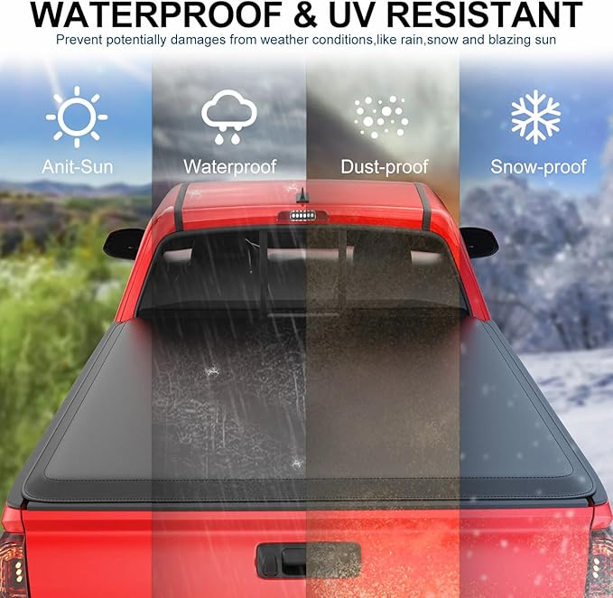 FASTFIT Soft Quad-Fold Tonneau Cover Fits 2009-2025 Ram 1500 with 5'7" (67.4in) Truck Bed w/o RamBox