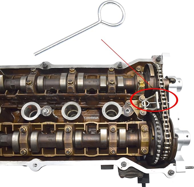 Double Vanos Camshaft Alignment Locking Tool Kit, Compatible with BMW M52, M52TU, M54, M56, 325i, 325xi, 325Ci, 330i, 330xi, 330Ci, 328i, 328Ci, 528i, 525i, 530i, X3 2.5i / 3.0i, with Gloves