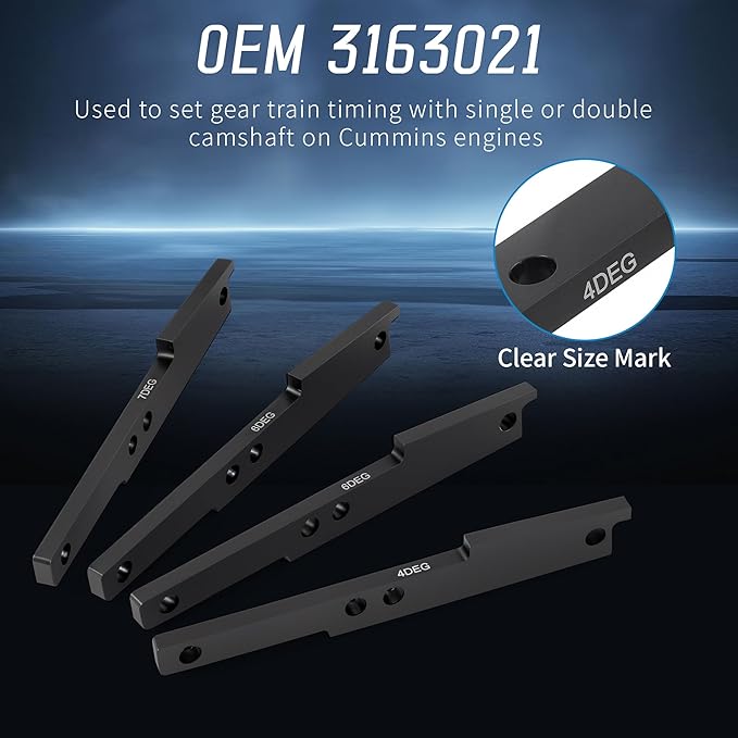 3163021 Cam Timing Tool Kit & 3163530 Jake Brake Adjustment Tool, Compatible with Cummins ISX QSX X15 Engine 2007-2017, with 3163020 Crank Pin 3163069 Camshaft Gear Puller