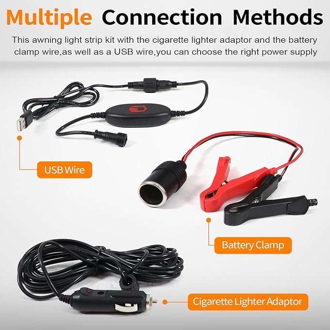 12V Led Light Strip,RV Awning Lights with 2835 LED Chips,IP68 Waterproof Led Light Bar for Outdoor Camping and Overland