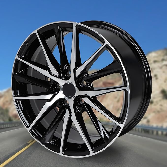 New 18" x 8" Aluminum Alloy Replacement for OE Wheel Rim Compatible with Toyota Camry 2021 2022 2023 Black, Fits for Front or Rear Wheel 95093, Set of 4