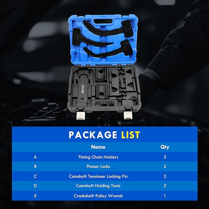 Camshaft Phaser Timing Chain Tool Kit for VW Jeep Chrysler Dodge Engines, 3.6 Pentastar Timing Tool Kit – Replaces OEM 10200A, 10202, 10369, 10198A, 2025200090