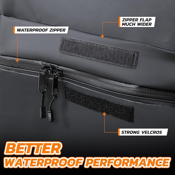DNA Motoring Car Rooftop Waterproof Bag, 17.6 Cubic Feet Waterproof Car Roof Luggage Bag, Heavy Duty Car Roof Cargo Carrier Bag, Car Roof Bag, w/ 4 Reinforced Straps, TOOLS-00422