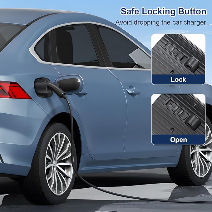 NACS to J1772 Charger Converter, 80Amp 280V for NACS to J1772 Adapter with Secure Lock & IP55 Rating, Compatible with NACS High Power Wall Connector & Destination Chargers