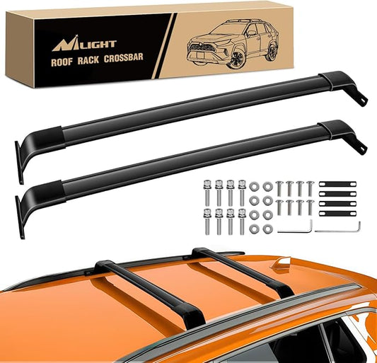 Nilight Roof Rack Cross Bars Fit for Jeep Grand Cherokee L 3-Row 2021 2022 2023 & Grand Cherokee WL 2-Row 2022-2023 Aluminum Rails Crossbars with Adjustable Length for Rooftop Cargo Tent Carrier Kayak