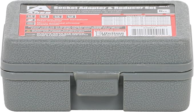 ARES 36017 – 6-Piece Socket Adapter Set – 1/4-Inch, 3/8-Inch, 1/2-Inch, and 3/4-Inch Socket Adapters and Reducers – Premium Chrome Vanadium Construction Meets or Exceeds ANSI Standards